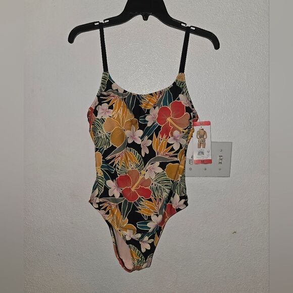 Hurley Floral Print Multicolor One-Piece Swimsuit Size Medium - Picture 12 of 12